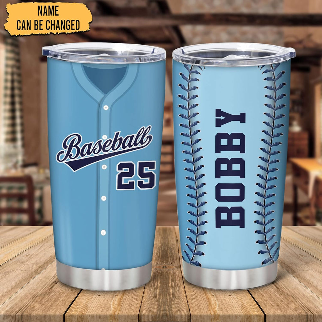 Hyturtle Personalized Baseball Tumbler Baseball Players Design Stainless Steel Double Walled Vacuum Insulated Tumblers 20oz30oz Coffee Travel Mug Cup Christmas Gift For Men Boys Friends Dad Sports Fan