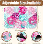 Pink Blue Chrysanthemum Flowers Dish Drying Mat for Kitchen Counter Coffee Bar Mat Hide Stain Absorbent Rubber Backed Drying Rack Pad Espresso Machine Coffee Bar Accessories 15.7 x 23.6 Inch