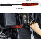 3 Pcs Soft Wheel Brushes for Cleaning Wheels Kit - 1x Synthetic Soft Car Wheel Rim Brush，1x Long Handle Cleaning Brush and 1x Car Detail Brush, Clean Dirty Wheel…