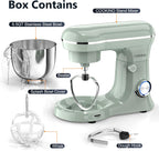 Electric Stand Mixer,660W 10 Speeds Tilt-Head Food Mixer, 3-IN-1 Kitchen Mixer for Daily Cooks with 6.5 QT Bowl,Dough Hook, Beater, Whisk (Morandi Green)