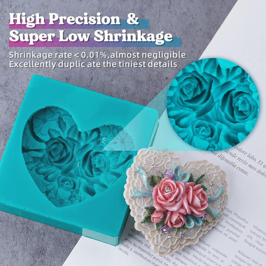 LET'S RESIN Silicone Mold Making Kit 10A,Liquid Silicone Food Grade for Mold Making, Extra Soft & Elastic Silicone Rubber, Ideal for Casting Resin Molds,3D Silicone Molds, Silicone Inlay (20.46oz)