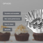 Muffin Cups for Kitchen Baking 2.36 Inch - Metal Egg Tart Molds for Baking, 30 Pcs - Reusable Mini Tart Tins and Cupcake