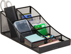 Mind Reader Countertop Organizer, Office Breakroom Supply Caddy, Desktop Organizer, Metal Mesh, Black