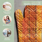 Maison d' Hermine Oven Gloves 100% Cotton Oven Mitt 7" x 13" with Loop Heat Resistant, BBQ, Cooking Gloves, Baking, Grilling, Kitchen, Handling Hot Pans (Pack of 1, Thanksgiving Tartan)