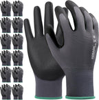 Kebada Work Gloves for Men and Women, Foam Nitrile Coated Safety Gloves with Grip, Ideal for Warehouse Package Handling, Gardening, Mechanic and Construction, Small