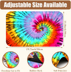 Dish Drying Mat Colorful Tie Dye Coffee Bar Mat for Countertop Absorbent Rubber Backed Hide Stain Dish Drainer Rack Pad Coffee Maker Espresso Machine Dining Room Decoration 11.8 x 19.7 Inch