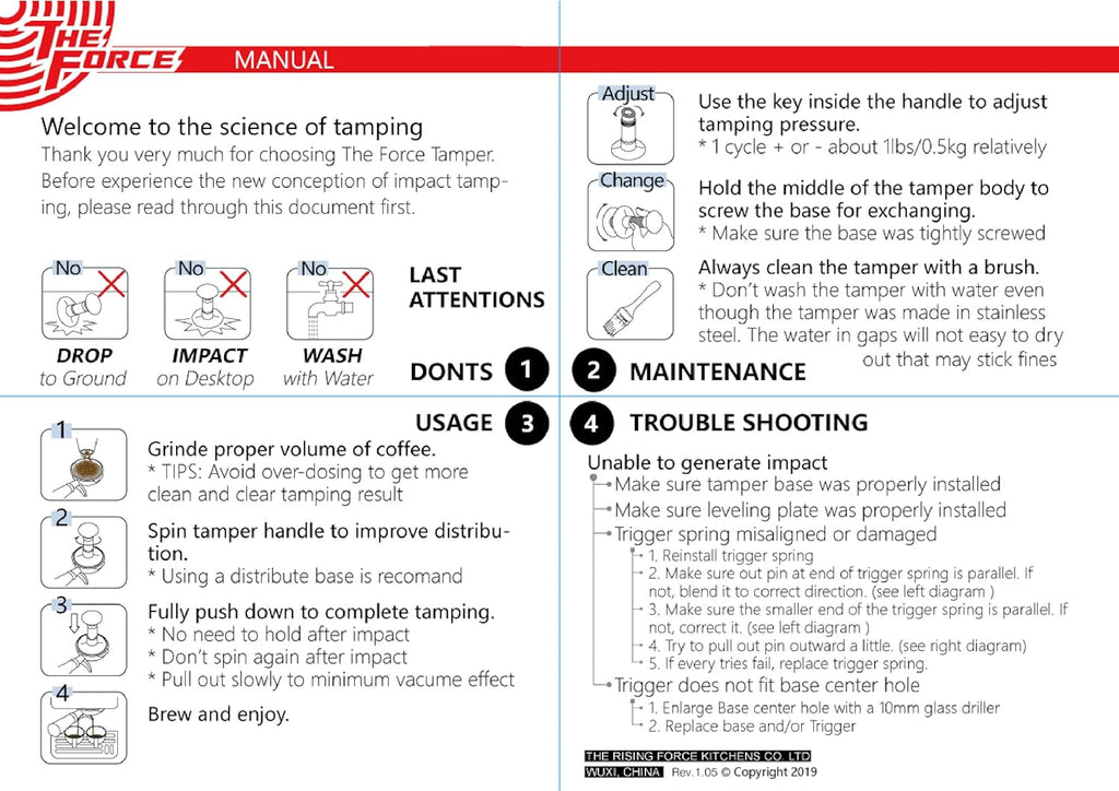 The Force Tamper Automatic Impact Adjustable Constant Pressure and Autoleveling Coffee Tamper Reddish Brown Jellyfish Wooden Handle Set Pro (Standard Set, 58.50mm)