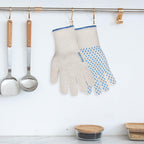 DEYAN Heat Resistant Oven Gloves 932°F | Silicone Non-Slip Mitts with Fingers | Flexible for Baking, BBQ, Grilling | Machine Washable (White, 1 Pair)