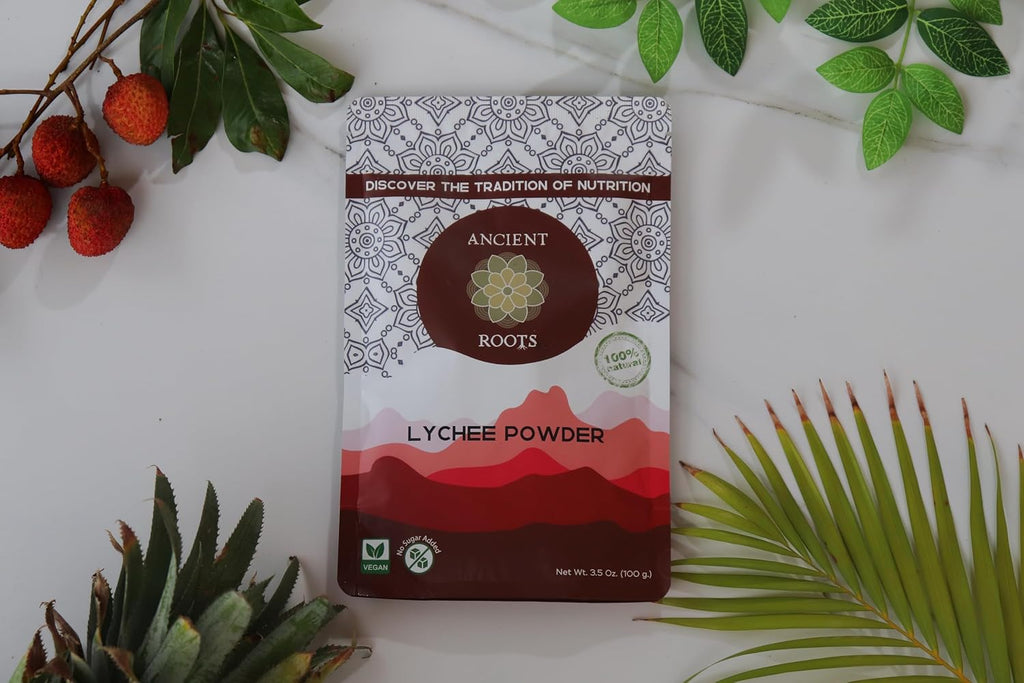 Ancient Roots Freeze-Dried Lychee Fruit Powder – 100% Organic, All-Natural Food Coloring, Rich in Antioxidants, No Added Sugar or Preservatives, 25 Servings (3.5 oz)