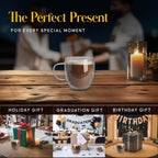 Kitchables Double Walled Glass Coffee Mugs Set of 4, 8oz - Insulated Glass Coffee Mugs for Cappuccino, Latte, Tea, Espresso - Latte Cup - Tazas Para Cafe