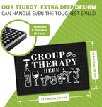 Group Therapy Bar Mat for Countertop - Ideal for Bartending & Home Bar Spill-Proof, Durable, Non-Slip Rubber Mat - Large Size 18"x12" - Bar Mats for Home Bar - Thick Rubber Mat