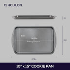 Circulon Total Bakeware Nonstick Cookie Baking Sheet, 10" x 15", Dark Gray