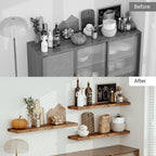 Vivelove Farmhouse Single Floating Shelves for Wall 48 in x 10.3in x 1.8in, Large Wall Long Shelves Heavy Duty 80 lbs for Bedroom, Living Room, Kitchen, Office, Rustic Shelf Book Home Decor, Brown