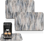 Arttown Coffee Mat for Countertops, Abstract Tan Minimalism Grey Dish Drying Mat 2 Pcs for Kitchen Bar Accessories, Fit Under Coffee Maker Espresso Machine Dish Rack Hide Stain Rubber 12x19in