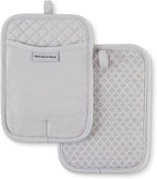 KitchenAid Asteroid Pot Holder 2-Pack Set, Matte Grey, 7"x10"