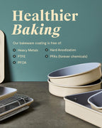 Caraway Non-Stick Ceramic 9” Circle Pans - Naturally Slick Ceramic Coating - Non-Toxic, PTFE & PFOA Free - Perfect for Birthday Cakes, Tartes, & More - Slate