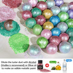 NiHome Edible Food-Grade Glitter Powder Glimmer Luster Dust Metallic Fancy Food Decorating Sprinkle Glimmery Dust for Drink Wine Beverage Cake Bakery Vegan Allergen-Free (Dark Red, 0.35oz/10g)