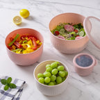 COOK WITH COLOR Prep Bowls with Lids- Wide and Deep Nesting Plastic Small Mixing Bowl Set with Lids, 12 Piece Set - Deep Bowls, Pink
