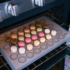 Macaron Silicone Baking Mats - Non-Stick Macaron Mat for Easy Baking | Heat Resistant & Dishwasher Safe Macaron Baking Mat | Reusable & Eco-Friendly, 3/4 Sheet Size - Pack of 3 - For Macarons And More