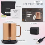 SMLDR Pro Heated Mug, 14 oz Smart Mug, Self-Heating, Adjustable Temperature, Battery Powered Heated Coffee Mug, Quick Recharge Time, Great for Coffee & Tea, Excellent Gift (Rose Gold)