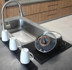 18x12 Rubber Bar Mats for Bartending. 0.4" Thick Coffee Bar Mat for Countertop. Durable & Flexible Black Kitchen Counter Bar Service Drying Mat