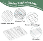 Homikit Cookie Sheet with Rack, 10 x 8 Inch Stainless Steel Small Baking Sheet with Wire Rack Set for Baking Roasting Cooling, Small Toaster Oven Pan Bacon Tray, Non-Toxic & Dishwasher Safe