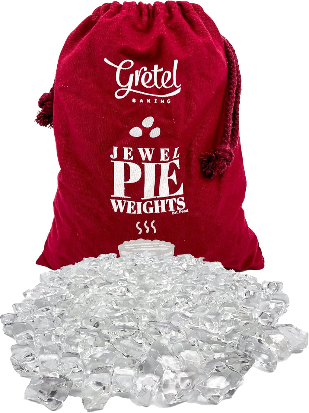 Jewel Glass Pie Weights for Baking | Will Not Roll Away | Better Than Ceramic | Dust-Free Borosilicate Glass | Large Quantity 2.5 lbs | Drawstring Storage Bag | Essential baking tools and accessories