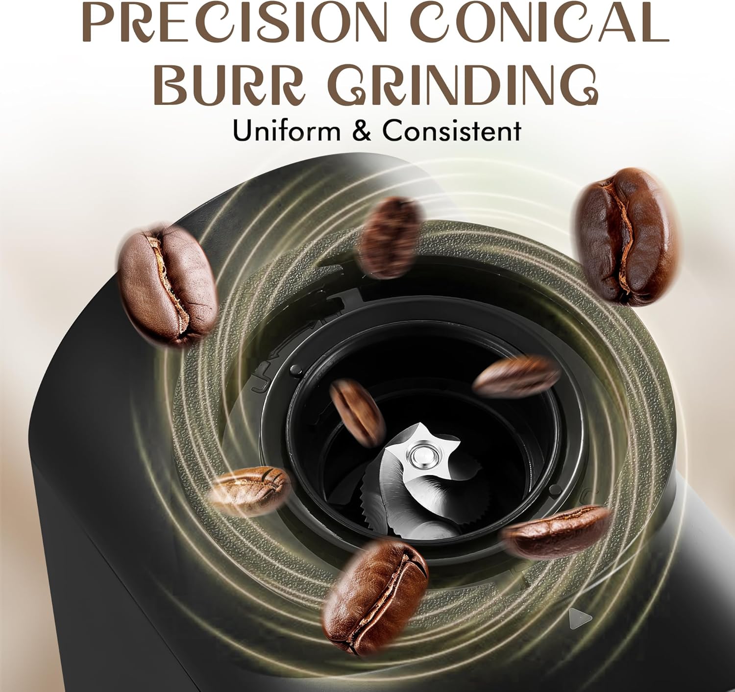 Conical Burr Coffee Grinder, Coffee Beans Grinder with 30 Grinding Settings, Automatic Burr Mill Grinder for Home Use, Touchscreen, 2-12 Cups