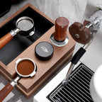 IKAPE 51mm Espresso Coffee Tamper, Spring-loaded Calibrated Tamper with Premium Stainless Steel, Walnut Wooden-Handle Tamper Compatible with All 51mm Espresso Machine Bottomless Portafilter