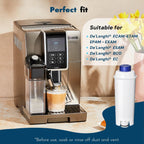 Coffee Machine Fitler, Delonghi Filter Replacement for DeLonghi DLSC002, Delonghi Magnifica Evo, Dinamica Plus, ESAM, ETAM, BCO, EC. Activated Carbon Water Filter Cartridges Softener (12 Pcs)