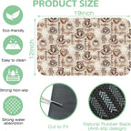 Doodle Coffee Cup Dish Drying Mat,12"X19" Absorbent Fast Dish Drying Mat for Kitchen Counter Pot and Pan, Kitchen Accessories