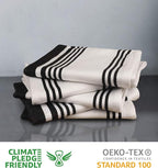Urban Villa Kitchen Towels 100% Cotton Dish Towels for Kitchen (Set of 3)20”x30” Dish Cloths Highly Absorbent Kitchen Linen Set with Hanging Loop Perfect for Drying Dishes Cleaning Towels-Black White