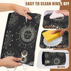 Moon Sun Zodiac Coffee Mat Astrology Dish Drying Mat for Kitchen Counter Absorbent Hide Stain Rubber Backed Coffee Bar Accessories Fit Under Espresso Machine, 15.7 x 23.6 Inch