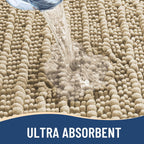 Arotive Luxury Chenille Bathroom Rug Mat, Extra Soft Thick Absorbent Shaggy Bath Rugs, Non-Slip Machine Wash Dry, Plush Bath Mats for Bathroom, Shower and Tub, 47x32, Beige