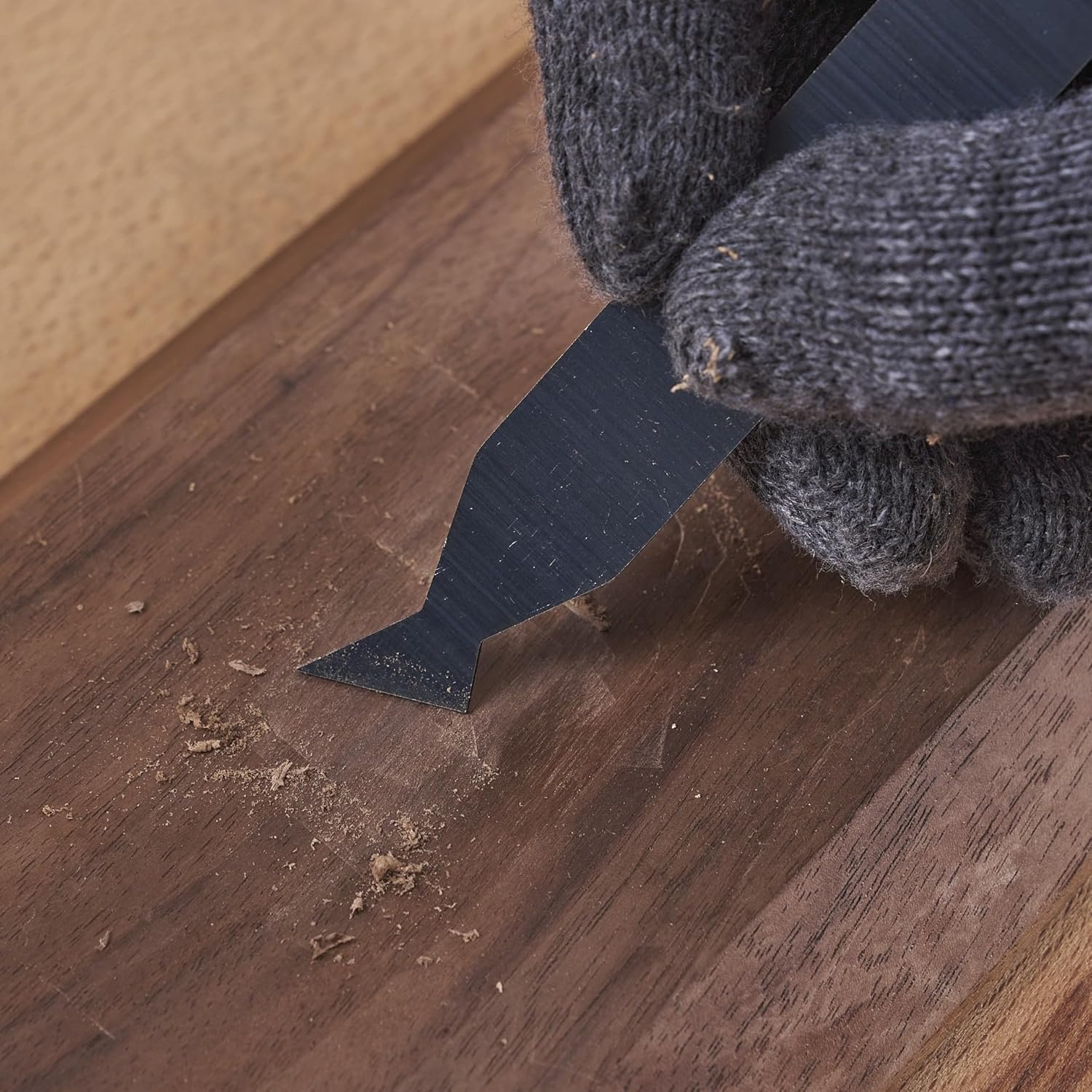 New Cabinet Scraper Cards asnd Cabinet Scraper Burnisher with 12 Piece Multi-Shaped Scraper Set Suitable for Various Small space and Small-Sized Tasks(HTCSCS13)