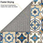 Colorful Moroccan Dish Drying Mat, Highly Absorbent Microfiber Kitchen Counter Pad Reusable Washable, 16*18"