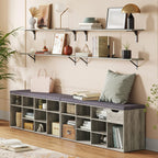 DINZI LVJ Long Wall Shelves, 39.4Inch Wall Mounted Shelves Set of 2, Easy-to-Install, Wall Storage Ledges with Sturdy Metal Brackets for Living Room, Bathroom, Bedroom, Kitchen, Grey Wash