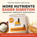 Sunrise Flour Mill Heritage Organic Bread Flour Blend - 25 lbs | Organic Unbleached Bread Flour Easy to Digest with Less Bloating | High Protein, Superior Baking | Smooth, Nutty Flavor