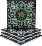 Floers Silicone Coasters Set of 4, Protect Against Water Marks or Damage - Fit All Cups, 3.5" Inch Size, Colored