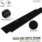 Esatto 27.5” x 3.87” XL Professional Service Spill Bar Supply Mat Anti-Skid Bartender Mat Non-Slip Black Bar Mat for Coffee Drinks Mixing Pad for Bars, Home, Kitchen, Pubs, Restaurants (2 Pack, Black)