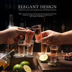 6 Pack Shot Glass Bulk Set with Heavy Base 2 OZ Small Shot Cups for Vodka, Whiskey, Tequila, Espresso, Liquor Set