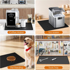 Silicone Coffee Mat with Raised Edges, 20'' x 15'', Keep Tidy for Countertops, Accessories Fit Under Coffee Maker Espresso Machine, Dish Drying Mat, Baking Mat (Black)