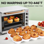 Muffin Pan - 12 Cups Silicone Muffin Pan Non-Stick Food Grade Silicone Cupcake Pan for Muffins,Tart, BPA Free - Standard Cup Size - Diameter 2.8" Depth 1.2" - 1 Piece Cream with Rainbow Dots