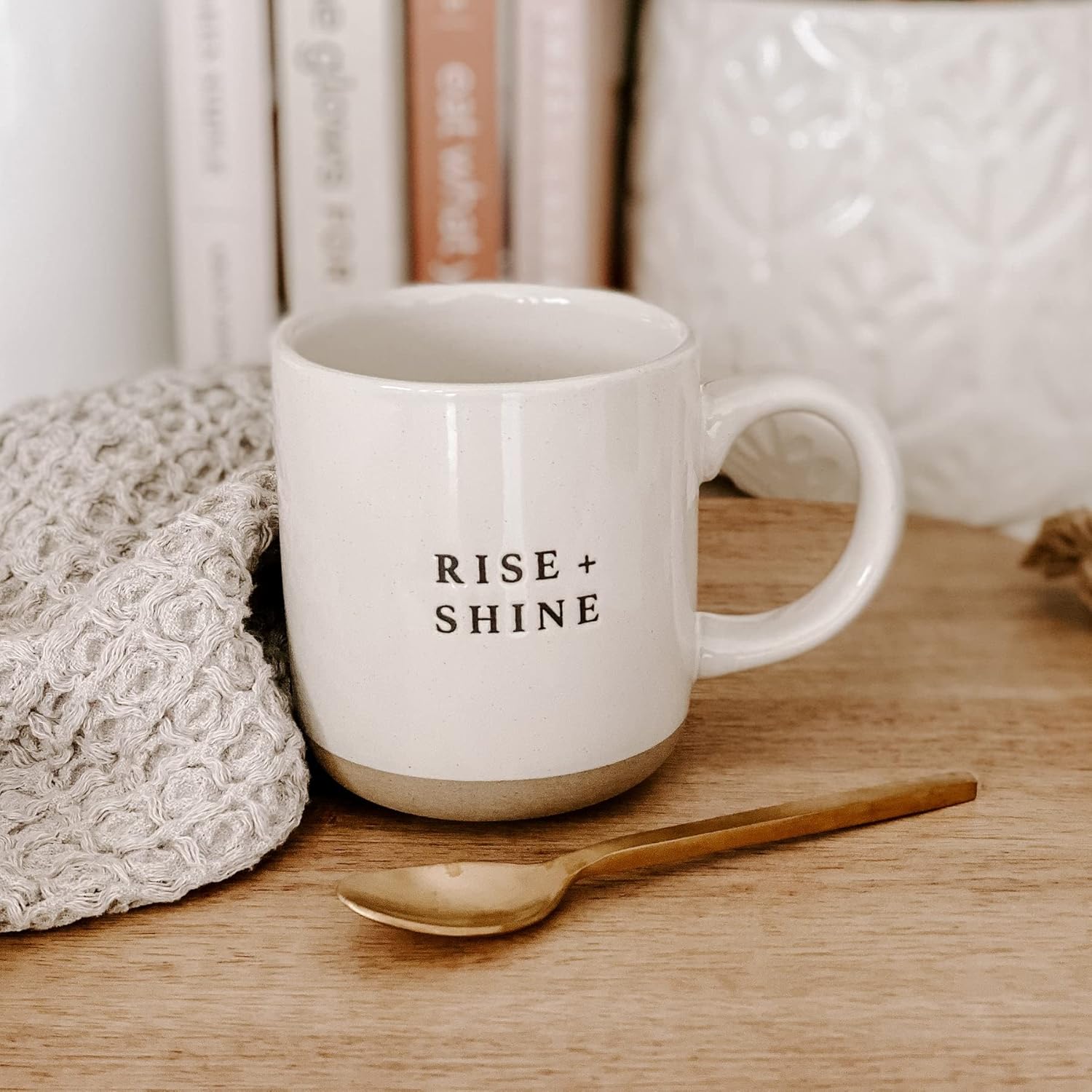 Sweet Water Decor Stoneware Coffee Mugs | Novelty Coffee Mugs | 14oz Stoneware Coffee Cup | Microwave & Dishwasher Safe | Funny Coffee Mug | Birthday Gift (Rise and Shine)
