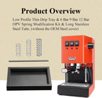 Low Profile Thin Drip Tray & 6 Bar 9 Bar 12 Bar OPV Spring Modification Kit & Long Stainless Steel Tube, Compatible with Gaggia Classic Pro Traditional Espresso Coffee Machine Parts