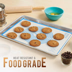 28 * 20 inches Blue, Non-Slip Silicone Baking Sheets - Baking Mat with 0.7mm Thickness - Non-Stick Pastry & Cookie Mat for Kitchen Counter for Rolling Out Dough with Measurements.