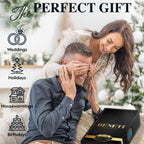 BENETI European Made Colored Martini Glasses Set of 6 Stemless Cocktail Glasses - 8 Oz, Dishwasher Safe, Crystal Glass Cups for Partys