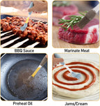 Silicone Basting Brush 4 PCS Heat Resistant Pastry Brush Spreadable Butter for Cooking Grilling Roasting Baking Bbq Grill Dishwasher Safe (Blue, Gray)