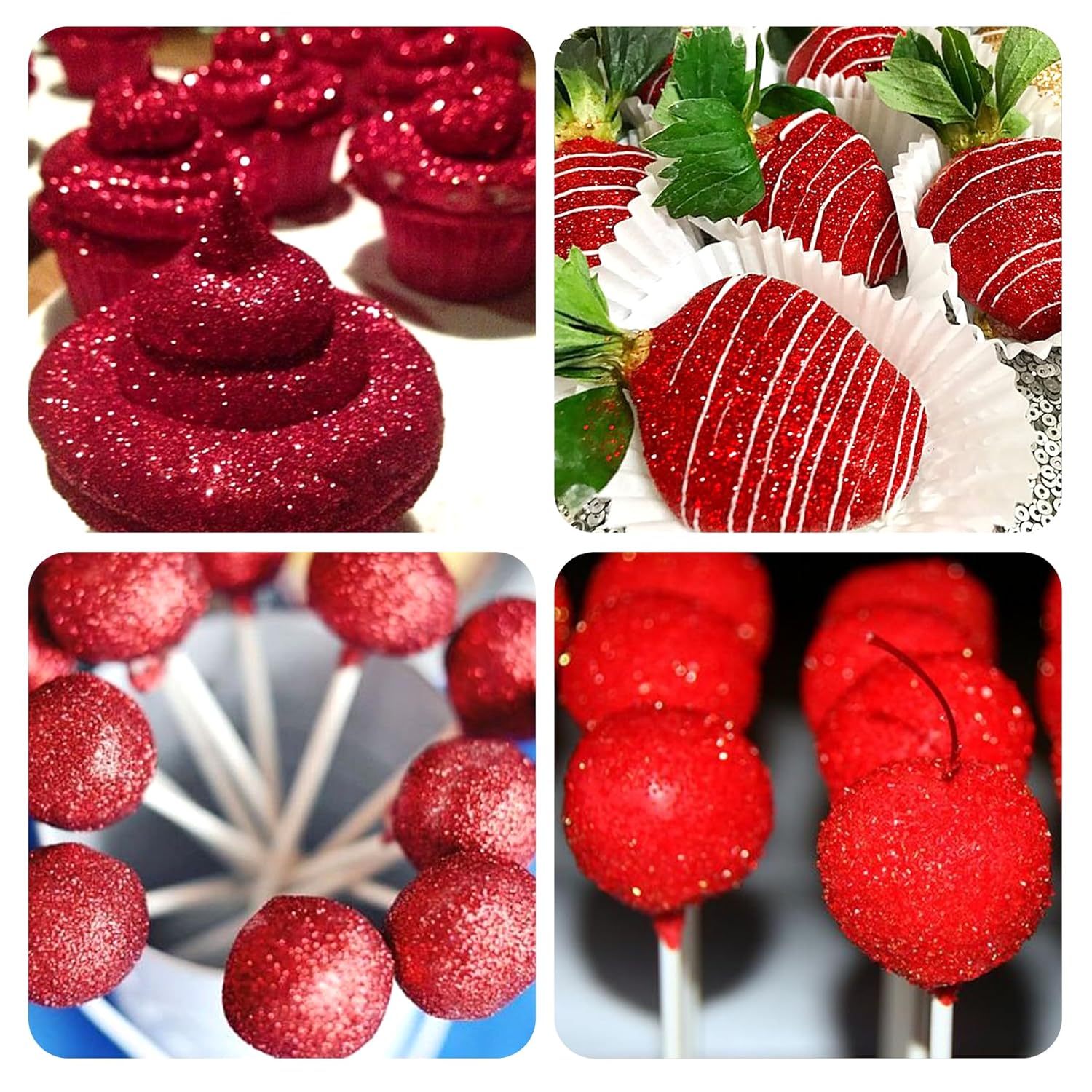 Red Edible Glitter Spray - 15g Edible Red Glitter for Cakes Food Grade Shimmer Powder Cake Spray for Cookie Decorating Chocolate Strawberry