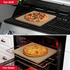 Unicook Pizza Stone for Oven and Grill, 11 Inch Square Baking Stone for Bread, Small Cordierite Oven Grill Pizza Pan, Thermal Shock Resistant, Including Dough Scraper